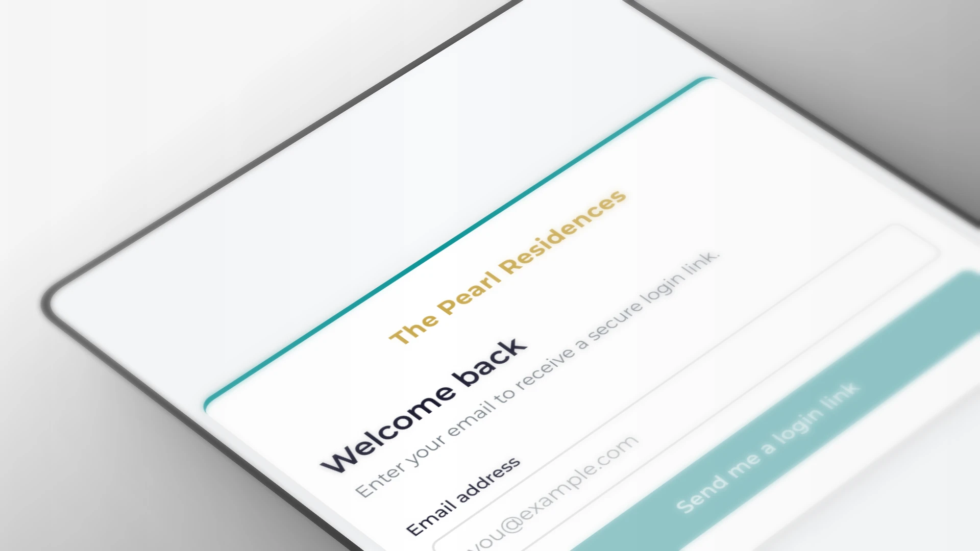The Pearl Residences sign-in screen, powered by Slotcore
